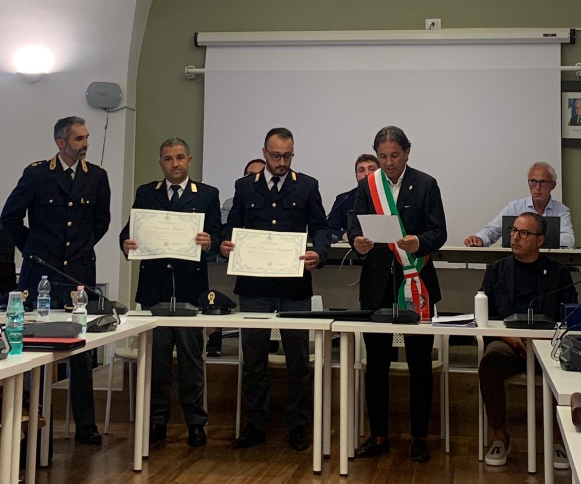 Encomio Solenne agli Assistenti della Polizia di Stato Nunzio de Palma e Donato Tommaso Lamparelli