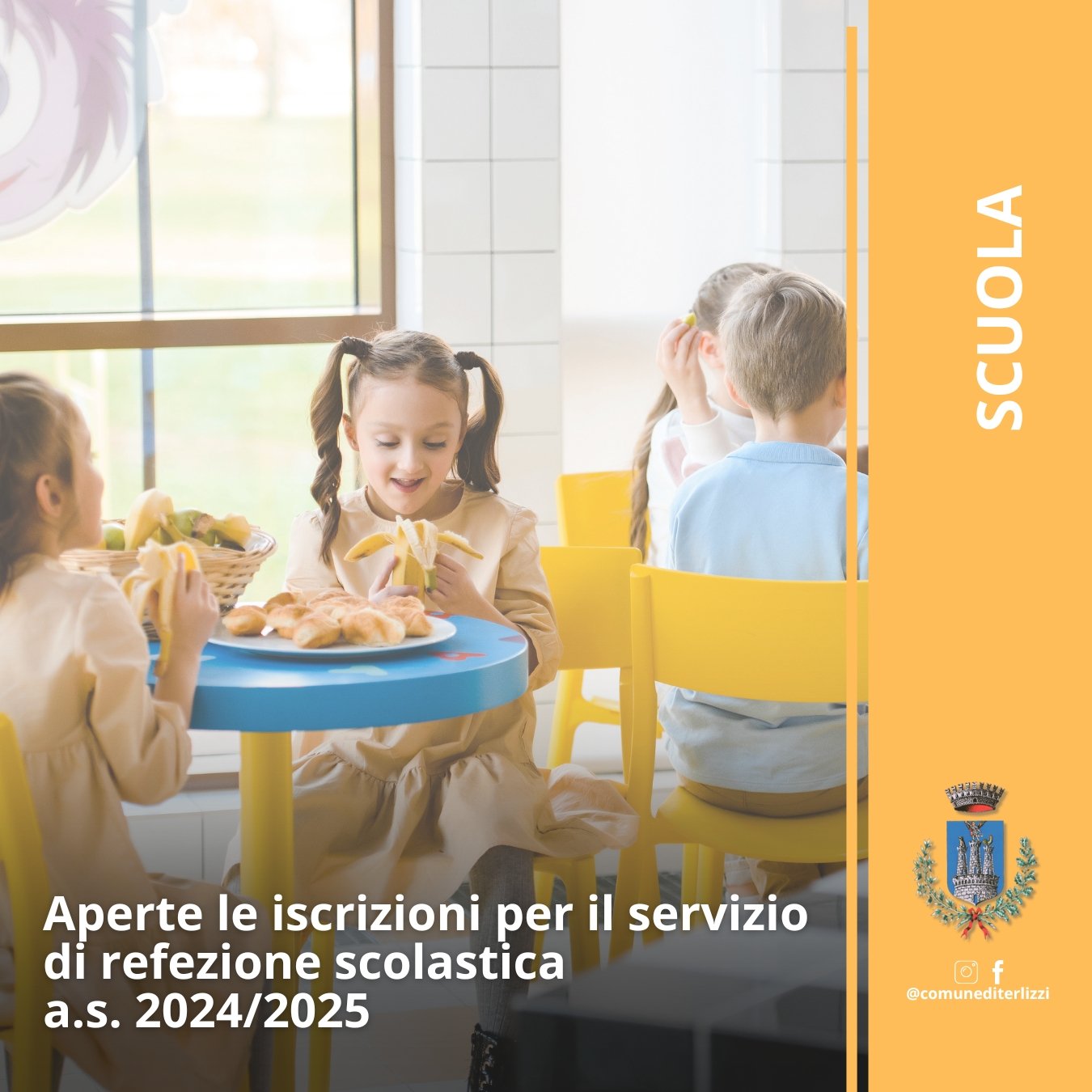 Comune di Terlizzi – Aperte le iscrizioni per il servizio di refezione scolastica A.S. 2024/25