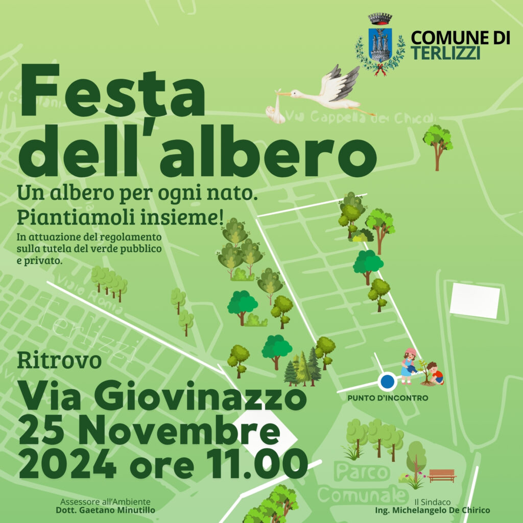 Terlizzi celebra la vita: un albero per ogni nuovo nato. Festa dell’albero lunedì 25 novembre 2024